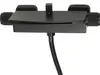 A black thermostatic shower mixer tap with a flexible hose attached. Náhled obrázku produktu