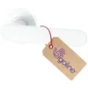 A white door handle with a tag attached. Produktbild-Vorschau