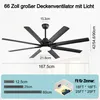 Sofucor 167,5 cm moderner Deckenventilator, intelligent, Produktbild-Vorschau 2