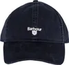 A navy blue Barbour baseball cap is shown against a white background. Produktbild-Vorschau
