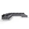 A dark gray sectional sofa with multiple cushions, shown from a front-side angle against a white background. Podgląd zdjęcia produktu