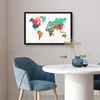 MuchoWow® MuchoWow® Gerahmtes Poster Weltkarte - Bunt - Produktbild-Vorschau 5