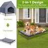 TRMLBE 2-in-1 Hundehütte L Größe Kundehütte outdoor, 130 x Produktbild-Vorschau 7