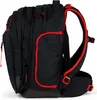 A black backpack with red accents is shown from the side. Produktbild-Vorschau