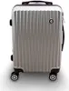 A silver hard-shell suitcase is shown against a white background. Produktbild-Vorschau