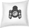 A white vacuum cleaner bag with a black and gray adapter. Produktbild-Vorschau