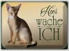 vianmo Blechschild 30x40 cm Katze Abessinier hier wache ich Produktbild-Vorschau 1