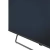 A close-up view of the bottom right corner of a television screen and its stand. Produktbild-Vorschau
