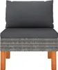 vidaXL Mittelsofas 2 Stk. Poly Rattan und Eukalyptus Produktbild-Vorschau 3