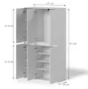 Armoire à vêtements Vicco Claus Blanc 111x191.5cm avec 6 Voir les images du produit 2