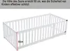 A white wooden baby fence with a measurement indicator. Náhled obrázku produktu