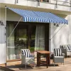 vidaXL Store rétractable manuel 300 cm bleu/blanc rayé Voir les images du produit 10