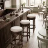 Barhocker Holz drehbar, gepolstert, Retro Design mit Nieten Produktbild-Vorschau 10
