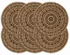vidaXL Podložky 6 ks Tmavo hnedé 38 cm okrúhle jutové Náhľad obrázku produktu 4