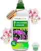 A bottle of orchid fertilizer with orchids surrounding it. Produktbild-Vorschau