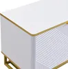 A close-up view of a white and gold TV cabinet. Náhľad obrázku produktu