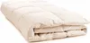 A folded beige duvet or comforter is shown against a white background. Produktbild-Vorschau