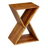 WOHNLING Beistelltisch X-Form 43x60x30 cm Sheesham Produktbild-Vorschau 6