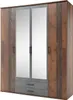Kleiderschrank Drehtürenschrank - Old Style - Betonoxid - Produktbild-Vorschau 1