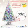 A decorated artificial Christmas tree with lights, along with measurement indicators and festive graphics. Voir les images du produit