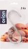 A product shot of S-hooks with a background image of various meats. Podgląd zdjęcia produktu