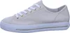 A side view of a cream-colored leather sneaker with white laces and a white sole. Produktbild-Vorschau