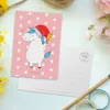 Mr. & Mrs. Panda Postkarte Einhorn Weihnachtsmann - Rot Produktbild-Vorschau 3