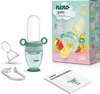 A product shot of a baby food feeder and its packaging, along with accessories and instructions. Anteprima dell’immagine prodotto