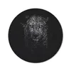 MuchoWow® Mauspad Mousepad Leopard - Schwarz - Weiß 20x20 Produktbild-Vorschau 1