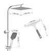 Diagrams showing dimensions of shower components and a squeegee. Produktbild-Vorschau