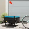 vidaXL Fahrradanhänger Schwarz und Blau 45 kg Eisen Produktbild-Vorschau 2