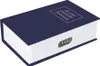 A closed book-shaped safe with a combination lock on the side. Produktbild-Vorschau