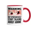 Warning May Talk About Anime Tasse Rot Geschenkidee Anime Produktbild-Vorschau 2