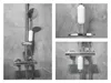 Collage of images showing a shower filter attached to a showerhead and shower arm. Anteprima dell’immagine prodotto