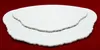 Two white, irregularly shaped discs are layered on a red background. Produktbild-Vorschau