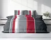 Winter Bettwäsche 200x220 cm kariert grau silber rot modern Produktbild-Vorschau 2