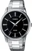 A close-up studio shot of a Casio men's watch with a black dial and a stainless steel bracelet. Náhled obrázku produktu