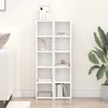 vidaXL Étagères à CD 2 pcs. Blanc 21x16x93,5 cm Bois Voir les images du produit 3