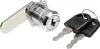 A silver lock with a lever and two keys with black handles are shown against a white background. Produktbild-Vorschau