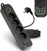 Przedłużacz 4 gniazda 3m LISTWA ZASILAJĄCA czarny + 4x USB Podgląd zdjęcia produktu 1