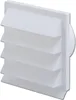 A white louvered vent cover with a circular connection system. Produktbild-Vorschau