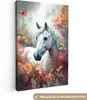 MuchoWow® - Leinwandbilder - Pferd - Natur - Blumen - Tiere Produktbild-Vorschau 1