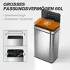 HOMCOM Odpadkový koš se senzorem, 60 l, nerezová ocel, Náhled obrázku produktu 5