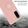 A pink phone case with a ring holder is shown at an angle, with a cracked pavement background. Podgląd zdjęcia produktu