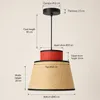 Lampa wisząca Alpinaluz NARA z rattanu i czerwonej tkaniny, Podgląd zdjęcia produktu 2