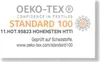 OEKO-TEX STANDARD 100 certification logo and text. Náhľad obrázku produktu