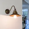 Wandleuchte innen Messing massiv Rustikal in Bronze E27 Produktbild-Vorschau 1