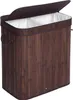 A brown bamboo laundry basket with a lid. Produktbild-Vorschau