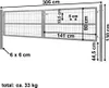 A diagram showing the dimensions of a metal garden gate with posts. Produktbild-Vorschau