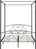 vidaXL Rám postele se stříškou šedý kovový 160 x 200 cm Náhled obrázku produktu 2